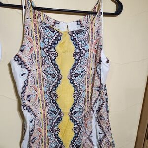 Vibrant Paisley Camisole in Yellow and Blue